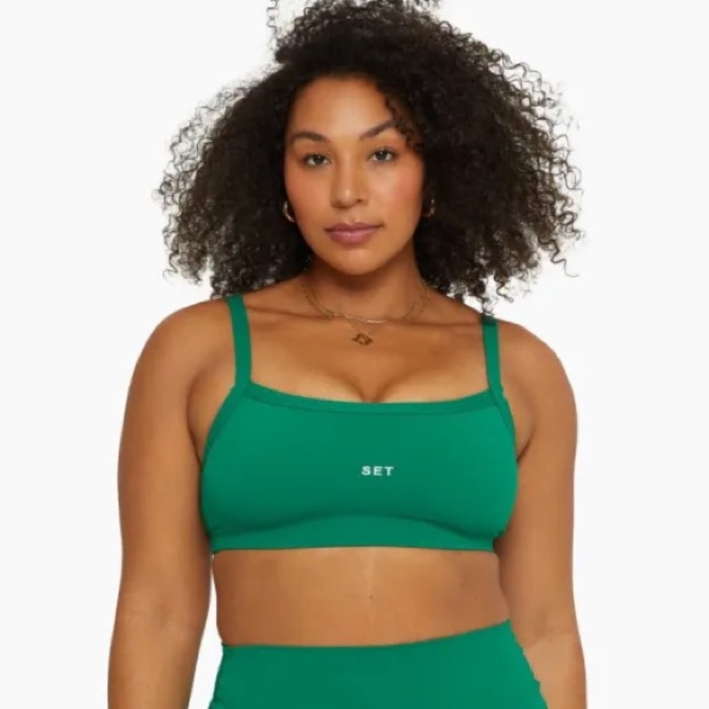 SET ACTIVE SPORTBODY SCOOP BRA SZ MEDIUM - PALM